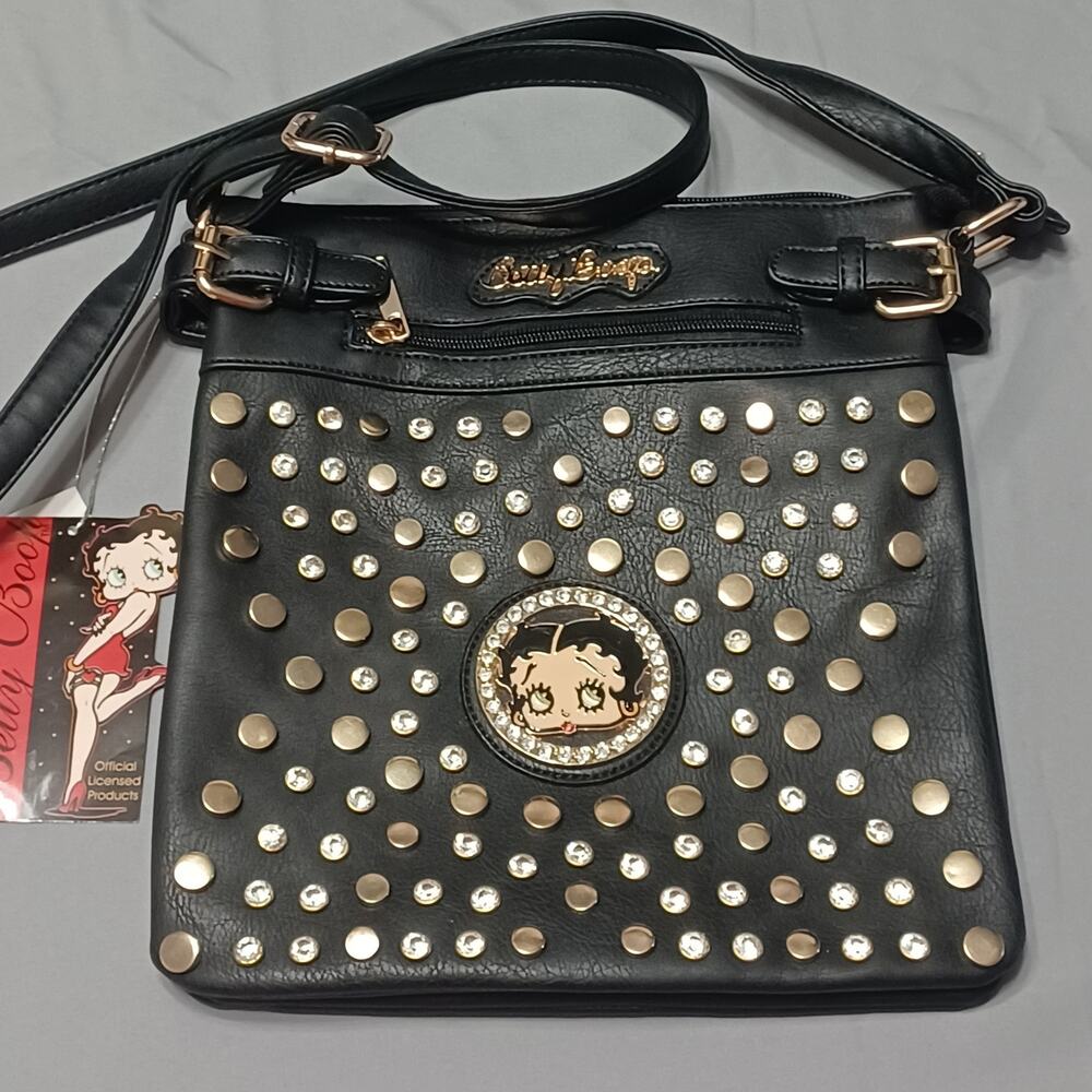 Betty Boop Studded Rhinestone Crossbody Purse